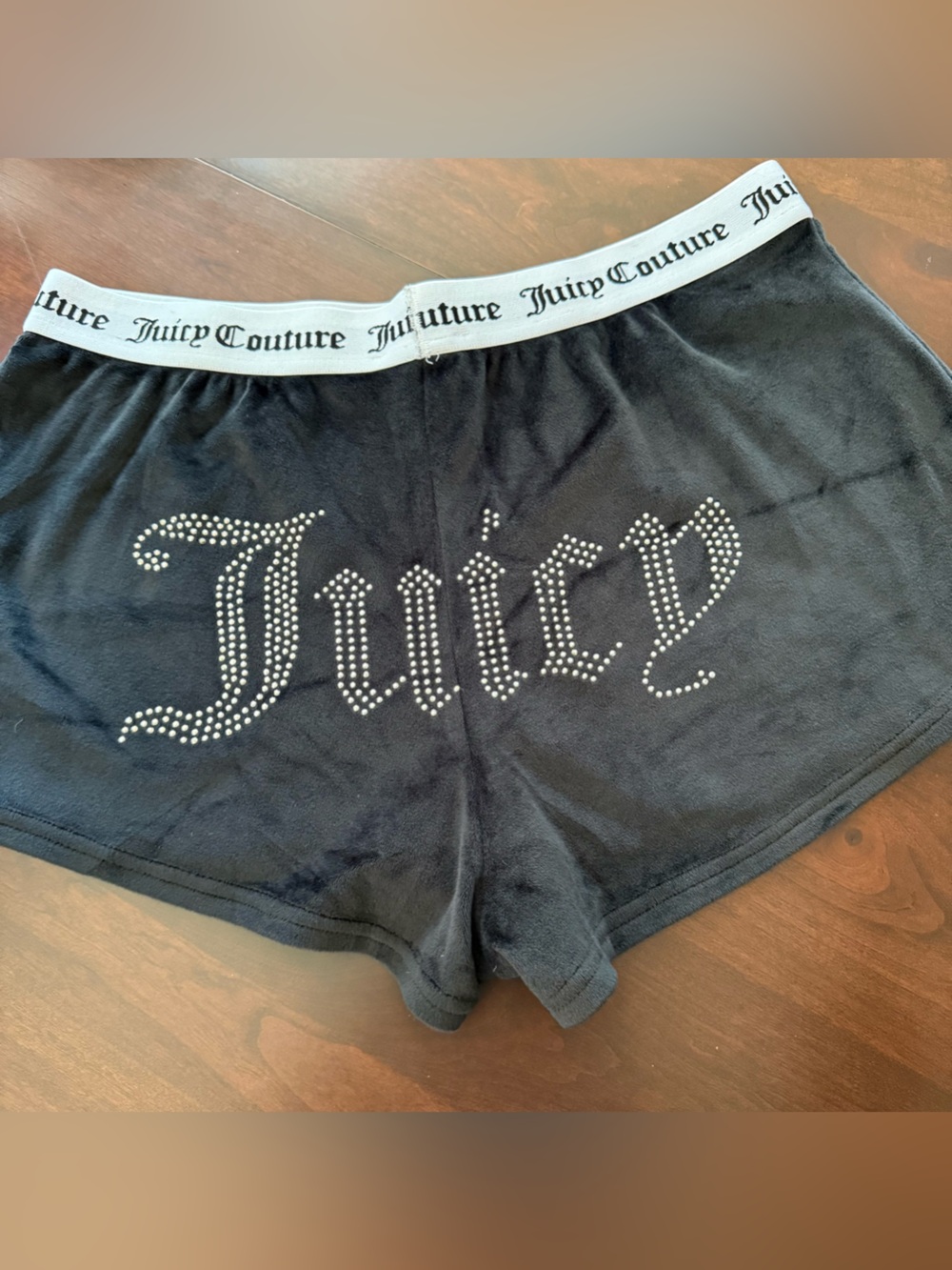 Juicy Couture sleep shorts black rhinestones size medium